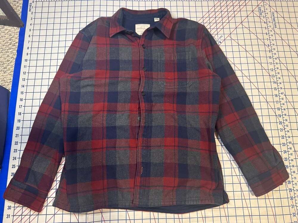 Weatherproof Vintage Men's Sherpa Lined Flannel Plaid Button-Down Shirt Jacket R